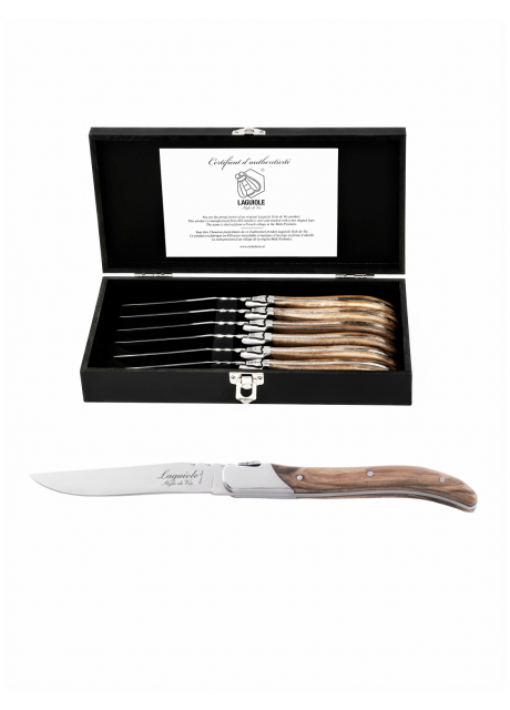 Laguiole - Luxury Line steakmessen Olijfhout